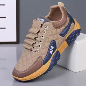 cheap New trendy leather shoes versatile lightweight breathable sports and leisure running men's shoes - Image 1