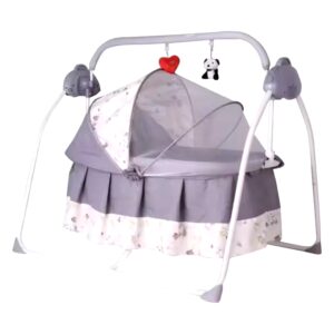 Baby Bassinet Bedside Crib For Baby Cradle Rocker Easy Folding Portable Bedside Crib With Storage Basket For Newborn - Image 3