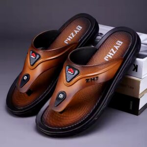 leather upper Men's outdoor sport flip Flops Flipflops slippers sandals beach slippers - Image 1