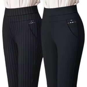 High-quality women's straight pants women's casual trousers loose thin high waist middle-aged Leisure pencil trousers - Image 1