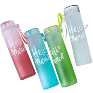 Factory Wholesale Colorful Glass Water Bottle Frosted Drinkware Cheap Glass Camp Water Bottles - Image 2