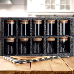 200ml High Borosilicate food glass storage jar set with bamboo lids - Image 2