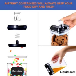7 Pieces BPA Free Plastic Cereal Containers with Lock Lids Airtight Food Storage Containers for Kitchen Pantry Organization - Image 6