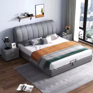 Luxury Hotel Simple Sleeping King Size Double Decker Wooden Single Bed Room Furnitures Up-holstered Beds With Storage - Image 4