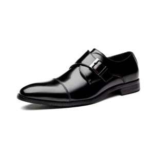 Men's Pointed Toe Leather Shoes Buckle Fashion Model Magazine Occasion Formal Shoes - Image 6