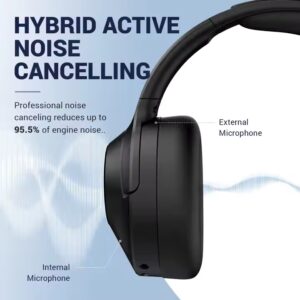 High-quality Hybrid Noise Cancelling Headphones Wireless Headset Playtime 30H BT 5.3 Over-ear Headphones with Deep Bass - Image 4