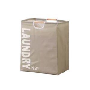 collapsible laundry basket hamper with wooden handle - Image 4