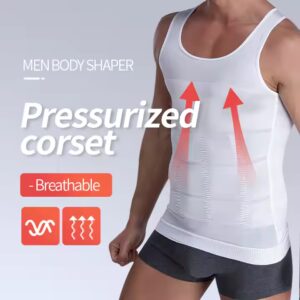 Hot Sale Men's Slimming Body Shapewear Corset Fitness Compression Tank Top Mens Body Shaper Vest - Image 3