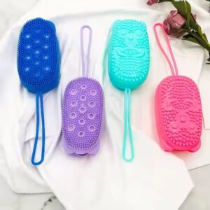 Cleaner Bath Brushes Body Scrubber Double-sided Use Silicone Massage Relax Bathroom Shower Brush - Image 6