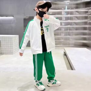 New Boys Spring Suit Children's Fashion Sports Set for Spring & Autumn Trendy Baby Leisure Sportswear - Image 6