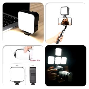 2Pack Lapel Mic 53'' Tripod Stand LED Video Light Wireless Microphone Phone Vlogging Kit For Tiktok Facebook YouTube Vlog Making - Image 5