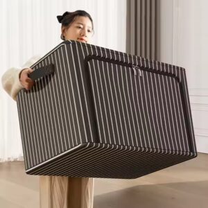 Foldable Clothes Storage Organizer for Comforter Blankets Closet Cabinet Clear Storage Box - Image 1