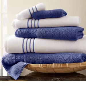 Quick Dry Stripe 100% Cotton Bath Towel Set For Hotel - Image 6