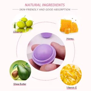 Organic Lip Care Moisturizing Chapstick Private Label Lip Cream Exfoliating Purple Round Ball Pink Lip Balm - Image 3