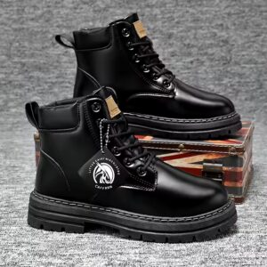 Autumn new British style soft leather soft sole retro short men's tooled boots - Image 6