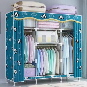 Simple Cloth Closet with Zipper Steel Pipe Thickened Reinforcement Assembly Thickened Dormitory Wardrobe - Image 5