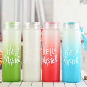 Factory Wholesale Colorful Glass Water Bottle Frosted Drinkware Cheap Glass Camp Water Bottles - Image 7