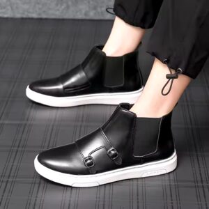 New Fashion Men's Chelsea Boots Comfortable Simple Men's Large Size Leather Boots - Image 3