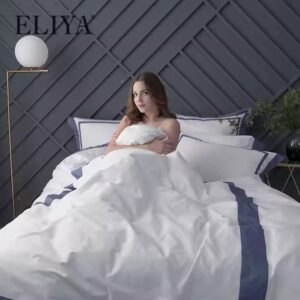 100% Cotton Eliya 400tc White King Size Bedsheet Bedding Set Hotel Style Duvet Cover Set Wedding Quilt Cover Plain Dyed 4 Pcs 40 - Image 6