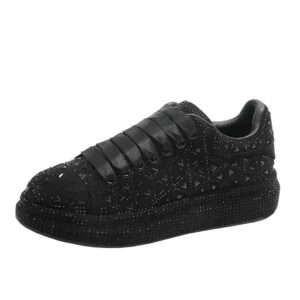 Rhinestone Designer Fashion Sneakers Women's Plus Size Casual Shoes - Image 7