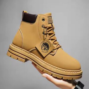 Autumn new British style soft leather soft sole retro short men's tooled boots - Image 2