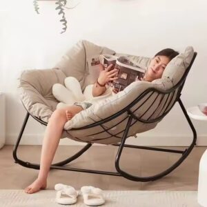 Modern Designer Patio Furniture Leisure Scandinavian Rocking Chair Camp Modern Round Rocking Chair Lazy Chair - Image 7