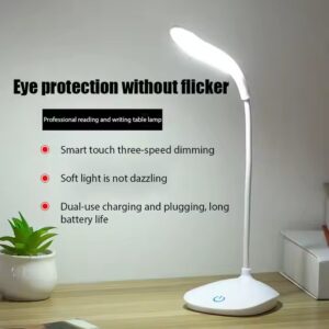 Portable Office Touch Dimming Table Lamp Rechargeable Battery LED Stand Bedroom Eye Protection Desk Lamp Table Top Lanterns - Image 8