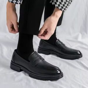 Italian dress leather shoes leather loafer men's formal shoes - Image 6