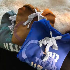 American retro hiphop high street hip-hop alphabet print hooded sweater women's winter loose sports plus velvet thick coat - Image 5