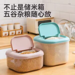 Household Insect-proof Moisture-proof Sealed Rice Storage Box With Lid Transparent Plastic Rice Bucket Kitchen Cereal Rice Tank - Image 1