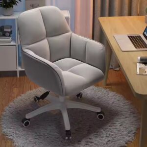 Vanity Chair with Back Upholstered Makeup Adjustable Swivel Chair Velvet Home Office Desk Study Computer Chair - Image 4