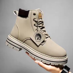 Autumn new British style soft leather soft sole retro short men's tooled boots - Image 5