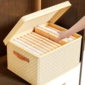 Collapsible Storage Boxes With Lids Fabric Foldable Storage Bins Organizer Containers Baskets With Lid For Home Bedroom Closet - Image 5