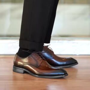 Mens Casual Lace-up Brogue Plaid PU Upper Shoes Men Formal Footwear Wedding Party Dress Oxford Business Office Shoes - Image 5