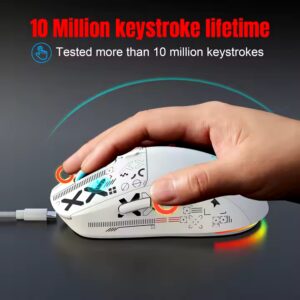 Popular HXSJ T90 2.4G 3-mode silent buttons ergonomic Colorful RGB Backlit 650mAh rechargeable wireless gaming mouse for laptop - Image 6