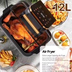 12L Smart Digital Household Electric Air Fryer Clamshell LCD Display Air Fryer - Image 4