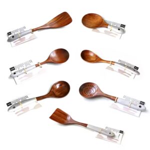 Wooden tableware teak lacquer colorful kitchen utensils wooden spoon dish shovel5 piece set - Image 6