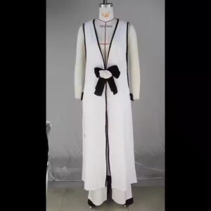 Fashion ladies clothes women elegant temperament loose camellia bow sleeveless vest skirt wide leg pants two piece women's sets - Image 7