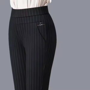 High-quality women's straight pants women's casual trousers loose thin high waist middle-aged Leisure pencil trousers - Image 4