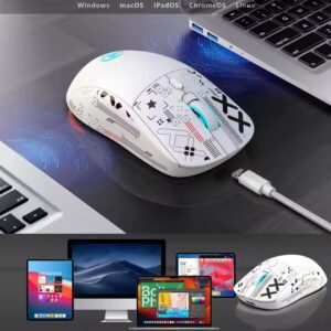 Popular HXSJ T90 2.4G 3-mode silent buttons ergonomic Colorful RGB Backlit 650mAh rechargeable wireless gaming mouse for laptop - Image 5