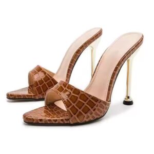 Women's Thin Heels Party fashion metal chain casual shoes - Image 2