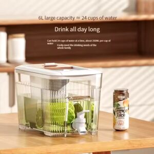 Household 6L Iced Beverage Dispenser Refrigerator Cold Water Kettle with Faucet Large Capacity Plastic Beverage Pot - Image 6