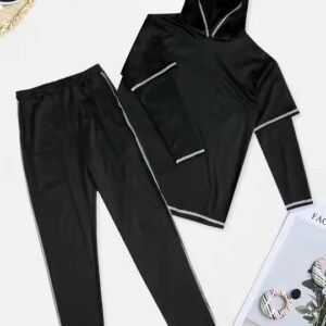 spring fall winter new women clothing ladies casual sports long sleeve hooded t shirt pants two piece women's sets - Image 6