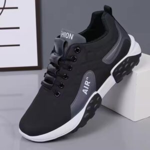 cheap New trendy leather shoes versatile lightweight breathable sports and leisure running men's shoes - Image 4