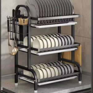 Household Kitchen Rack Multi-Functional Dish Drain Rack Bowl And Chopsticks Storage Box Stainless Steel Storage Rack - Image 3