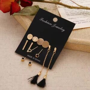Gold Metal tassels Hoop Pearl Earrings - Image 4