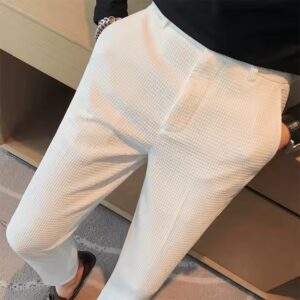 Popular new casual dress pants solid color nine-point pants fashion men's dress pants - Image 2