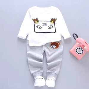 Autumn new t-shirt coat sweatshirt 3-piece set kids clothing suit baby boys girls clothes - Image 7