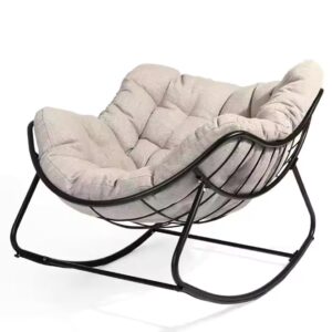 Modern Designer Patio Furniture Leisure Scandinavian Rocking Chair Camp Modern Round Rocking Chair Lazy Chair - Image 5