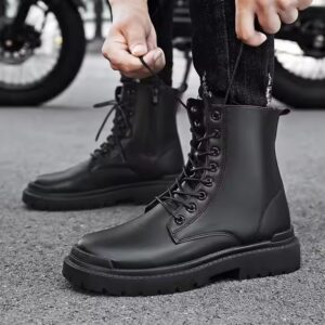 Man Casual Lace Up Shoes Sneakers Zipper Mountain Hiking Boot Footwear for Men - Image 4